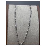 .925 sterling silver thin Figaro chain bracelet.