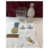 Bundle: pineapple pedestal bowl  lamp, distressed