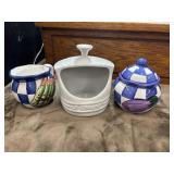 Herman Designs handpainted ceramic sugar bowl and