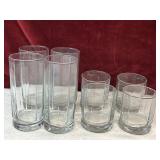 Octangonal juice glasses.