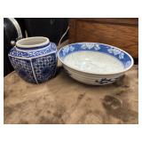 Porcelain decorative jar is from the A&B Home
