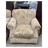 Elegant Paisley Bassett Skirted Club Chair