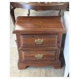 Solid Wooden 2-Drawer Nightstand
