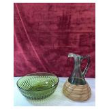 Vintage Indiana Green Glass bowl