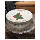 5 large beautiful Christmas platters