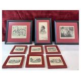 Charles Dickens burlap framed pictures and more.