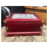 Vintage cherry or rosewood photo keepsake box