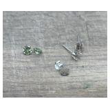 Sterling Silver Stud Settings w/Peridot Stones
