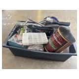 Tote full of miscellaneous screws, nuts,