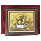 Framed  botanical floral print.