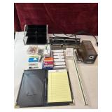Bundke: desk lamp,organizer,staplers, and more.