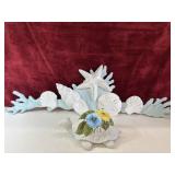 Distressed  white seashell wall decoration