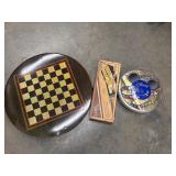 Round metal/tin chessboard, Wonderful World of