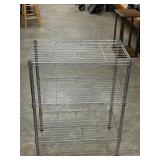 3-tier wire shelving unit.