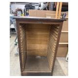 Antique wooden letterpress cabinet, likely