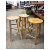 3 Rustic Alpine style chalet seating bar stools.