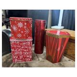 Festive tins for Christmas items.
