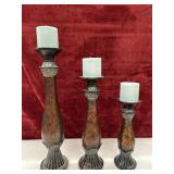 Tuscan-style resin pillar candle holders