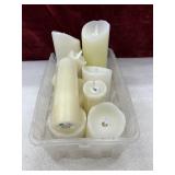 LED flameless pillar candles.