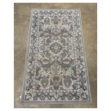 Home rectangle Cream, Gray, And Blue area rug