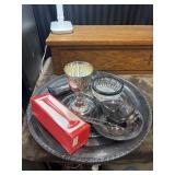 2  Wm. Rogers & Son silver-plated serving trays