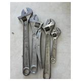 Bundle of misc adjustable wrenches