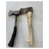 Bundle of camping hatchets.