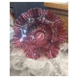 Vintage Fenton Cranberry Glass bowl