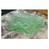 Vintage Fenton Uranium Glass footed bowl
