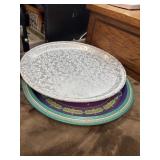 Durable metal decorative metal serving trays