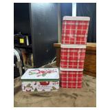 Holiday festive tins.
