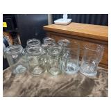 6 Handled Clear Glass Mason Drinking Jar Mugs, 2