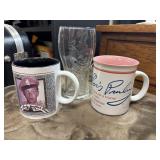 Elvis Presley, and Andy Griffith mugs