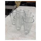 10 Libbey Optic Coin Dot tumblers.