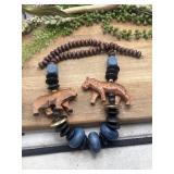 Vintage African safari costume jewelry necklace.