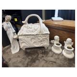 Vintage-style white trinket box and more.