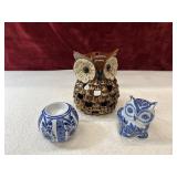 Ceramic owl candle holder