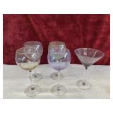 Balloon  wine glasses and martini glass.