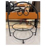 Wrought Iron Two-tiered Plate Stand.