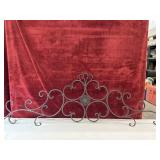 2 Cast wrought iron wall grilles and iron rack.