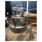 3 Cuisinart Pot Set With Lids.