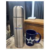 Beau Rivage stainless steel thermos and Dallas mug