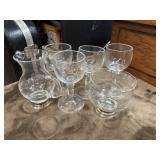 4 vintage Bohemia crystal wine glasses and more