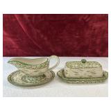 Temp-tations gravy boat plate and butter dish.