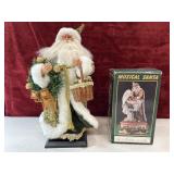 Tabletop Santa figure and musical Santa