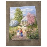 Acrylic painting on canvas titled "Garden Stroll"