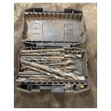 Vintage misc drill bits in case