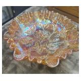 Vintage "Open Rose" glass carnival bowl