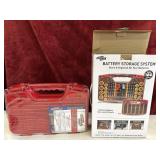Double-sided battery storage case. New.