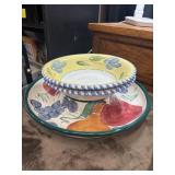 2 vintage Maxam serving bowls and chip/dip tray